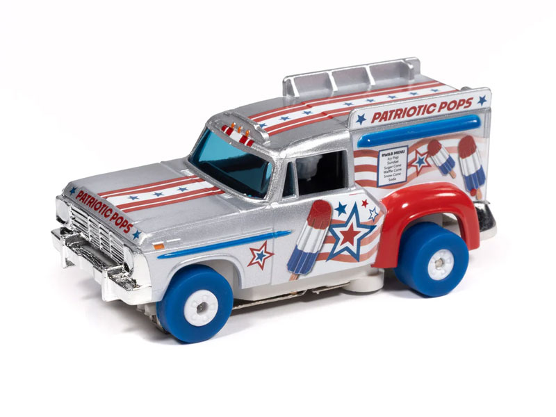 Auto World Ice Cream Truck (Silver, White, Red & Blue) Thunderjet HO Slot Car