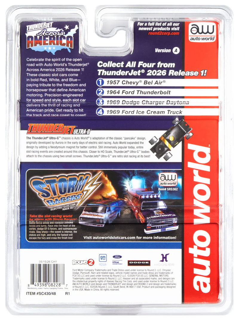 Auto World Ice Cream Truck (White, Red & Blue) Thunderjet HO Slot Car