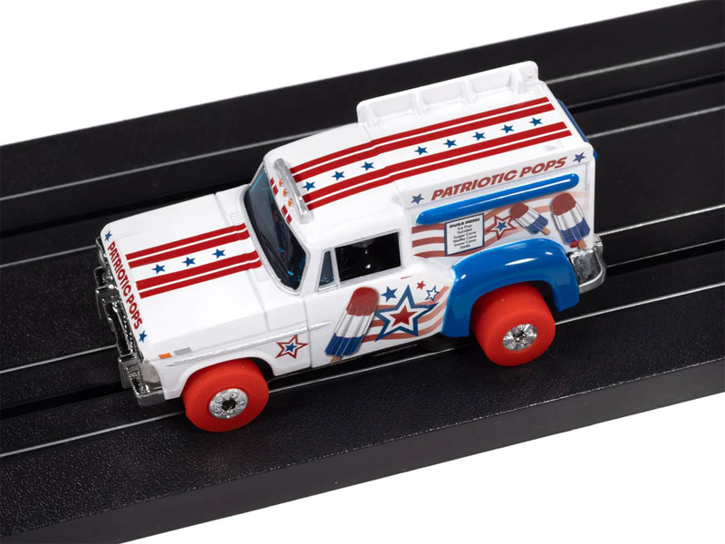 Auto World Ice Cream Truck (White, Red & Blue) Thunderjet HO Slot Car