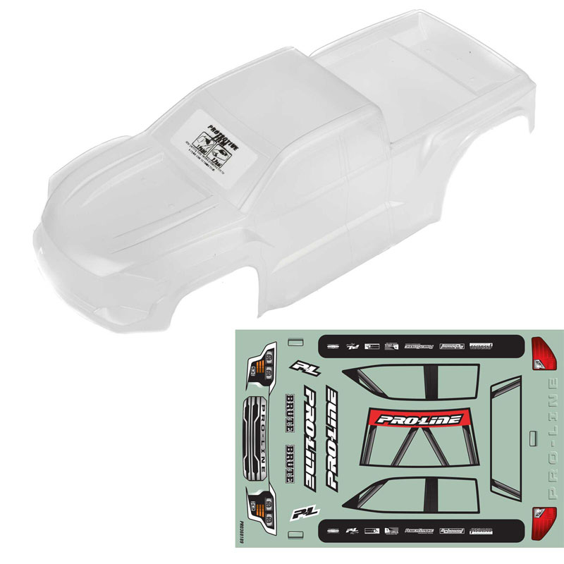 Pro-Line 1/16 Pre-Cut Brute Clear Body: Mini Maxx