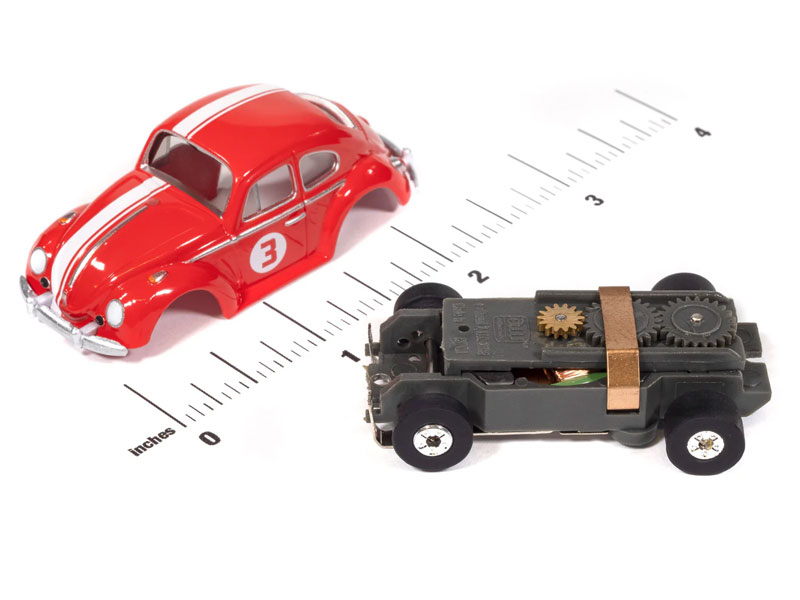 Auto World 1966 Volkswagen Beetle (Red) Thunderjet HO Slot Car