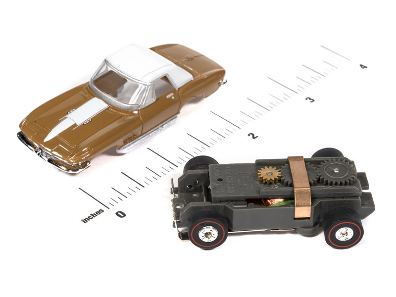 Auto World 1967 Chevy Corvette (Chocolate) Thunderjet HO Slot Car