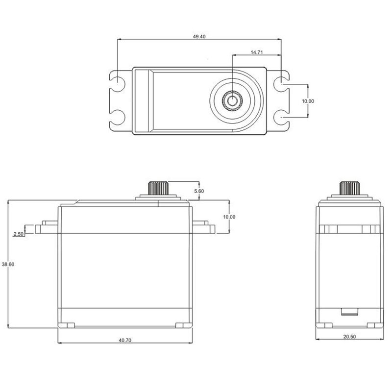 SRT Standard HV Coreless Waterproof Servo, .18sec / 624.9oz @ 8.4V