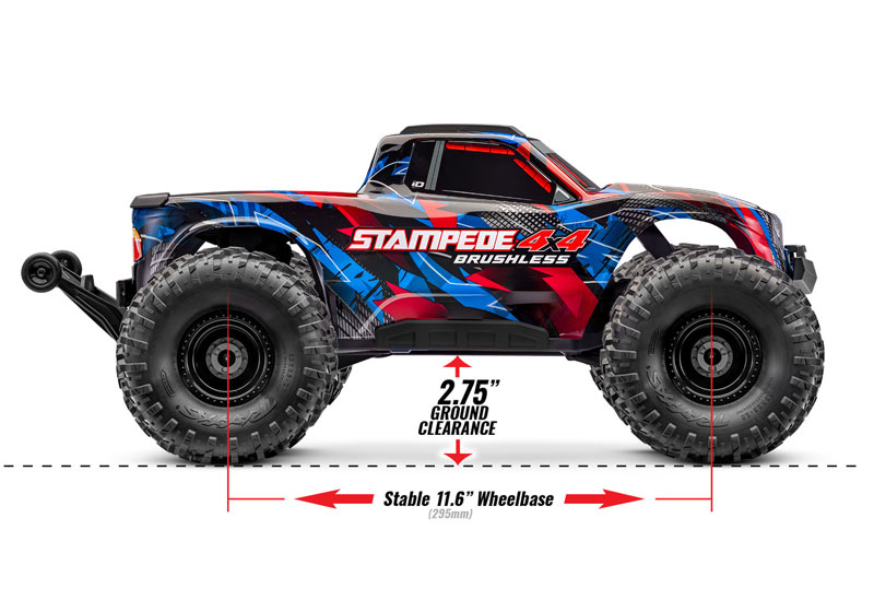 Traxxas Stampede 4X4 Brushless RTR Monster Truck w/TSM & TQi Sport with 3S LiPo Combo