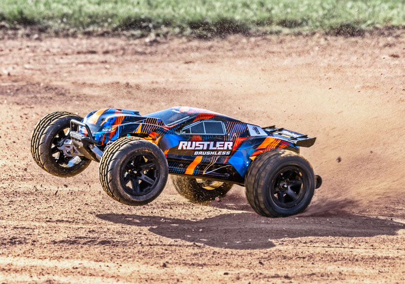 Traxxas Rustler 2WD Brushless RTR Stadium Truck w/TSM & TQi Sport with 3S LiPo Combo