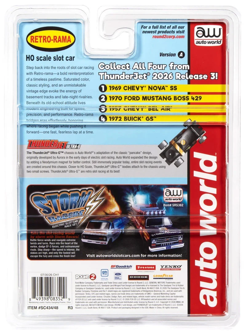 Auto World 1957 Chevrolet Bel Air Lowrider (Black) Thunderjet HO Slot Car