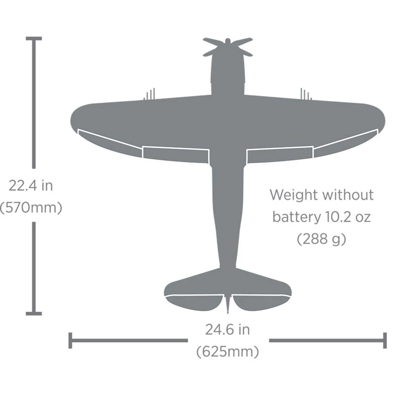 E-Flite Micro P-47 Thunderbolt 625mm BNF Basic with AS3X+ and SAFE Select