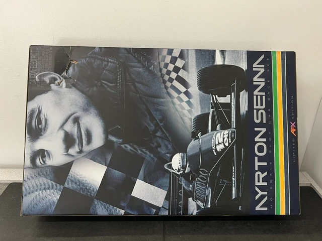 AFX Ayrton Senna Limited Edition Mega G+ HO Slot Car Race Set - DMG BOX