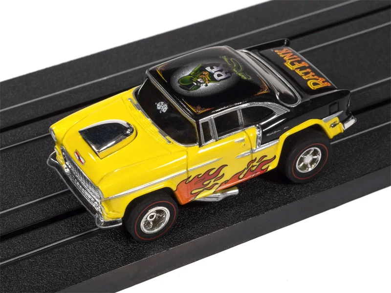 Auto World 1955 Chevy Bel Air Rat Fink (Orange) X-Traction HO Slot Car