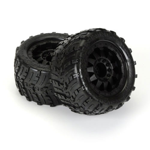 Pro-Line Shockwave 3.8" Tires on F-11 offset Wheels