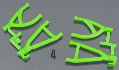 RPM Green Rear Upper/Lower Suspension A-Arms for Traxxas 1/16 E-Revo, Grave Digger