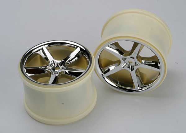 Traxxas Gemini 3.8" Chrome Wheels: Revo, Maxx