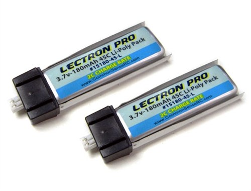 Lectron Pro 3.7V 180mAh 45C LiPo 2-Pack (use in place of EFLB1501S45)
