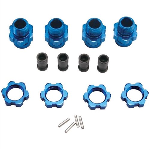 Traxxas Blue Aluminum 17 mm Splined Wheel Hub Adapters (4)