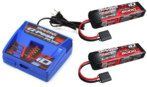 里崎智也専用　　2S + 3S セット　+ 　　traxxas ３本セット Traxxas EZ-Peak Plus Charger & 2x 5000mAh 3S LiPos E-Revo Brushless
