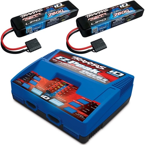 里崎智也専用　　2S + 3S セット　+ 　　traxxas ３本セット Traxxas EZ-Peak DUAL LiPo Charger & 2x 7600mAh 7.4V Batts E-REVO