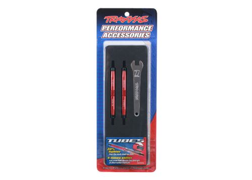 Traxxas Toe links, Slayer Pro 4X4 (Tubesâ?¢ 7075-T6 aluminum, red) (88mm, fits front or rear) (2)/ rod ends, rear (4)/ rod ends, front (4)/ wrench (1)
