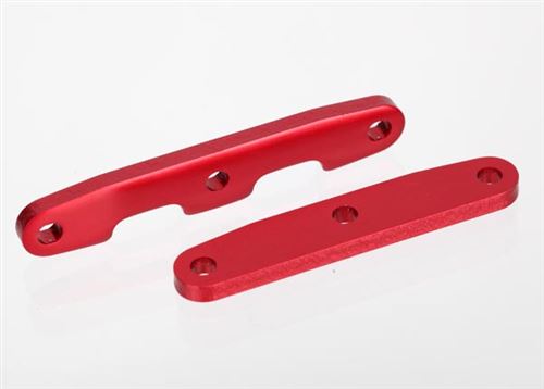 Traxxas Bulkhead tie bars, front & rear, aluminum (red-anodized)