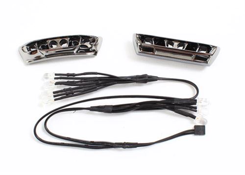 Traxxas LED lights, light harness (4 clear, 4 red)/ bumpers, front & rear/ wire ties (3)  (requires power supply #7286)