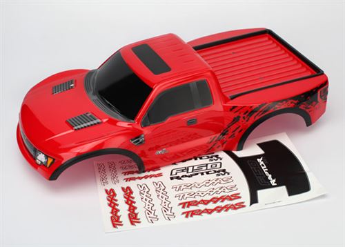 Traxxas Body, Ford Raptor, red (painted, decals applied)