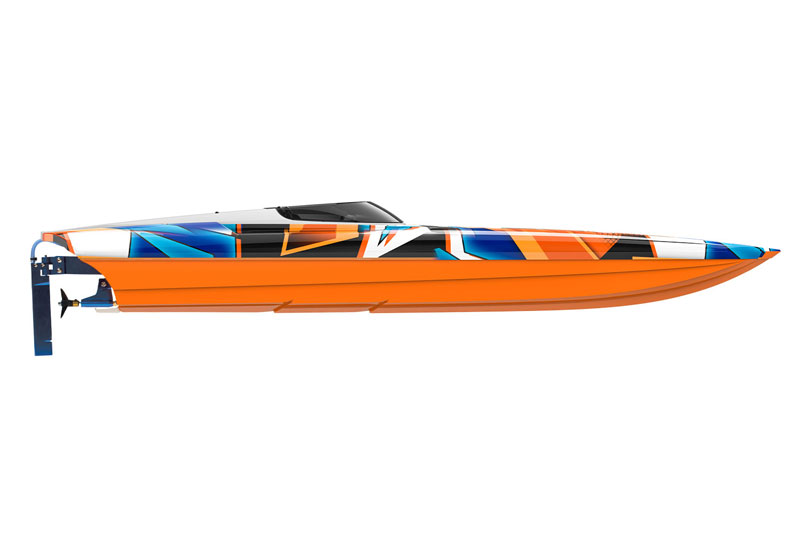 Traxxas DCB M41 40-Inch Brushless Catamaran Ready-to-Race Boat w/TSM - Full Side View