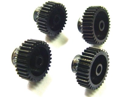 Hot Racing Chrome Steel Pinion Gear Set - 28T 30T 32T 34T - 48P, 1/8 Bore