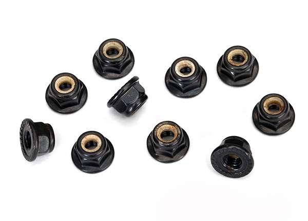 ✳︎noa✳︎ m s Traxxas 4-Tec 2.0 Black 4mm Flanged Locking Nuts