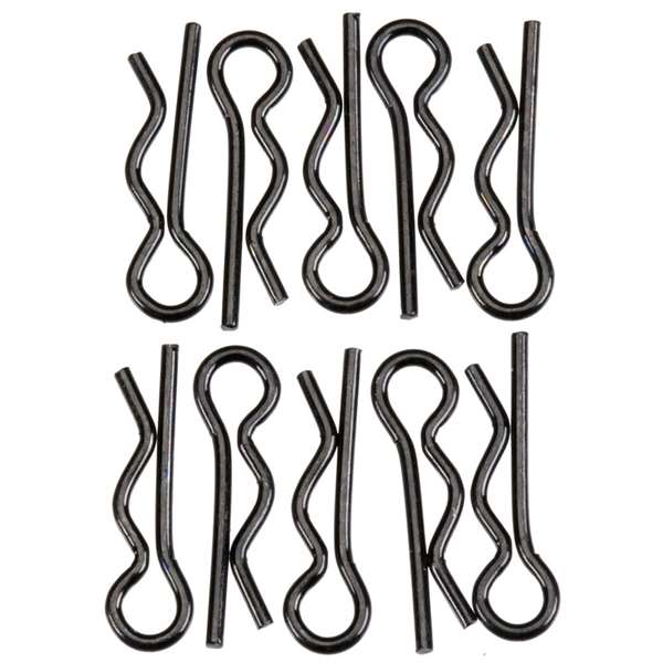 Axial AXA1059 - 10 Clip Corpo In Acciaio Per Modellismo, 6 Mm, Lunghezza 21 Mm, Colore Nero - 5