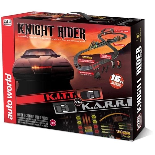 Knight Rider ナイトライダーHOスロットカー Auto World 16-Foot Knight Rider HO Slot Car Track