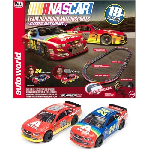 Auto World Nascar Team Hendrick HO Slot Car Track