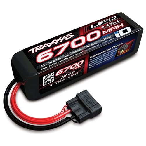 Traxxas 14.8V 4S 6700mAh LiPo w/ID Connector (2890X)