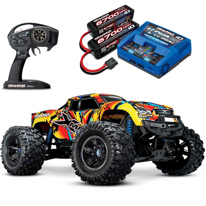 Traxxas X-Maxx 8S 4WD RTR Monster Truck Combo w/4S 6700mAh & EZ-Peak Live DUAL Charger (77086-4)