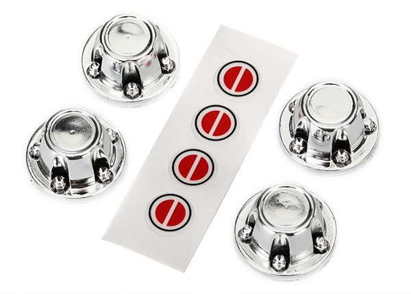 Traxxas TRX-4 Chrome Wheel Center Caps & Decals (r