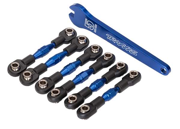 Traxxas 4-Tec 2.0 Blue Aluminum Camber Link & Toe Link Turnbuckles w/Wrench