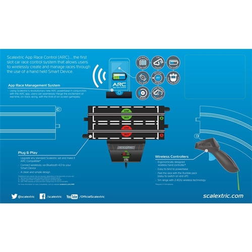 Scalextric 1/32 ARC AIR Race Control System Power Base + 2x Wireless Controllers