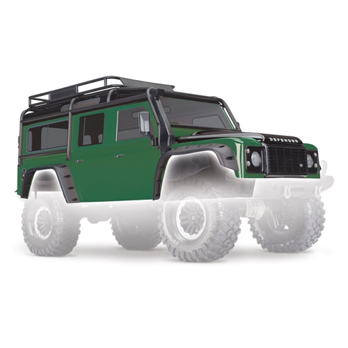 Traxxas TRX-4 Land Rover Defender Green Body w/ExoCage, Inner Fenders, Fuel Canisters & Jack