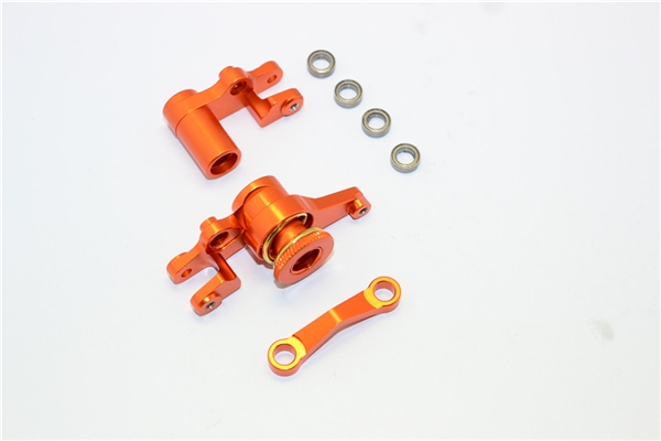 GPM Orange Aluminum Steering Bellcrank & Servo Saver for 4x4 Slash Rustler Stampede Rally