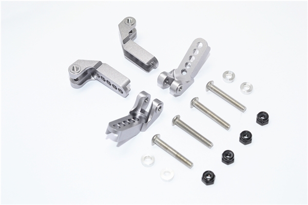 GPM Gunmetal Aluminum Adjustable Front & Rear Shock Mounts for TRX-4