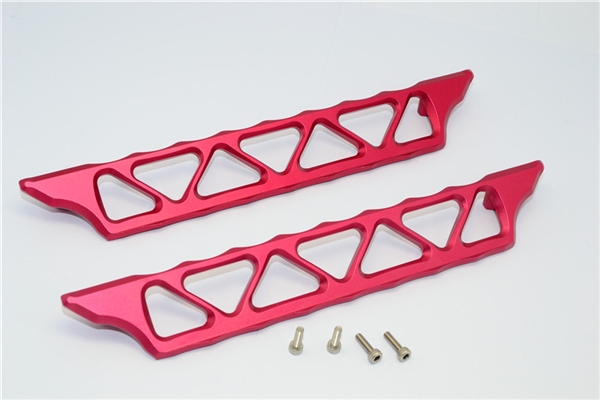 GPM Red Aluminum Chassis Nerf Bars for X-Maxx, XRT