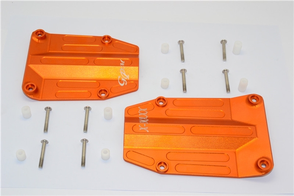GPM Orange Aluminum Center Skid Plate Set for X-Maxx