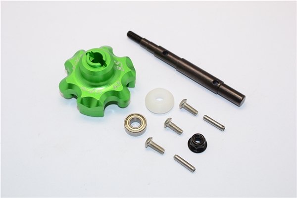 GPM Green Aluminum Transmission Cush Drive Eliminator & Input Shaft for X-Maxx 6S & 8S