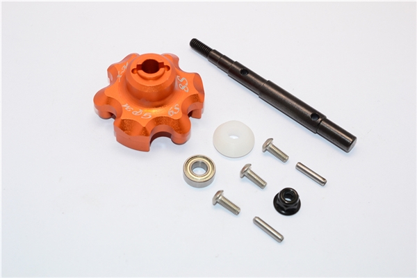 GPM Orange Aluminum Transmission Cush Drive Eliminator & Input Shaft for X-Maxx 6S & 8S