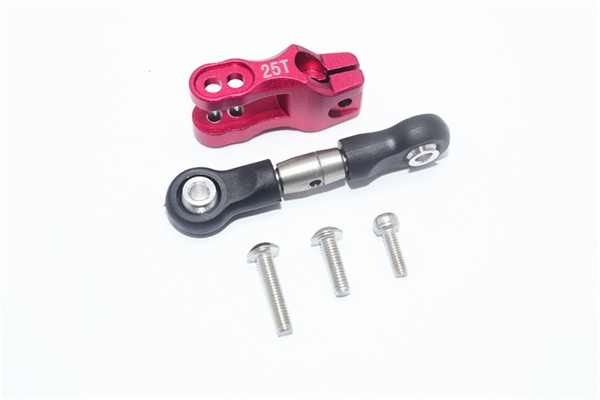 GPM Red Aluminum 25T Servo Horn w/Stainless Steel Adjustable Linkage for UDR