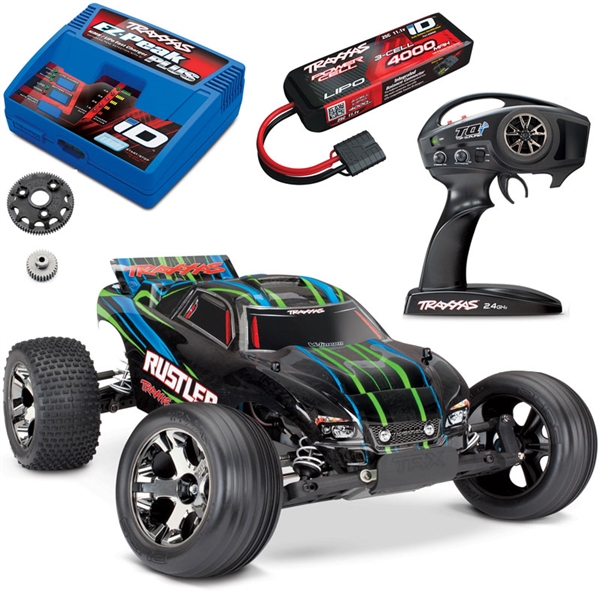 Traxxas Rustler VXL Brushless RTR RC Truck 70 MPH LiPo Combo