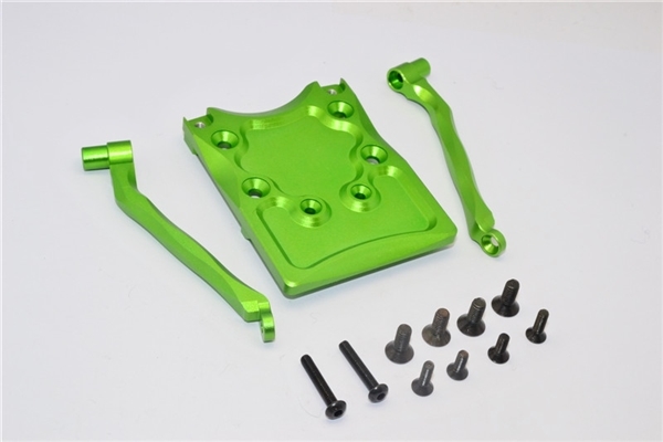 GPM Green Aluminum Rear Skid Plate Set for 2WD Sta