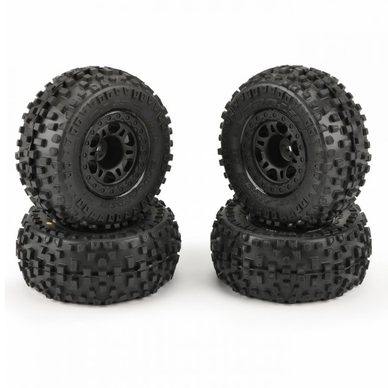 Pro-Line 4-Pack Badlands SC Tires on Black Wheels for Slash 2WD - FULL SET OF 4