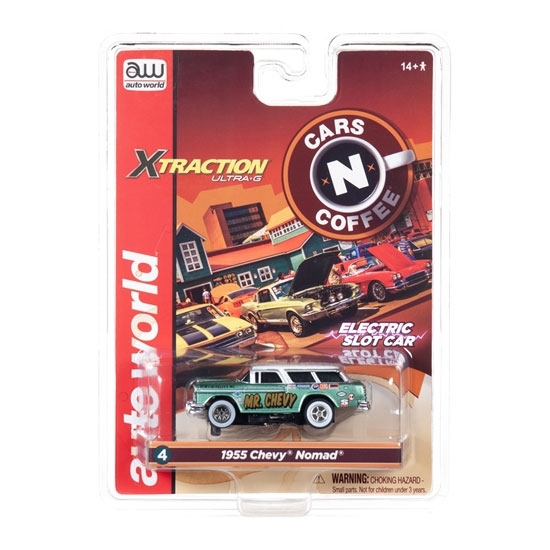 Auto World Xtraction R26 1955 Chevy Nomad Mr. Chevy (Green) HO Slot Car