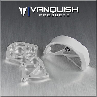 Vanquish SCX10 & SMT Aluminum Motor Mount & Gear Guard Silver