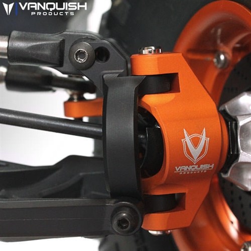 Vanquish Axial Yeti Front Caster Blocks Clear Anodized