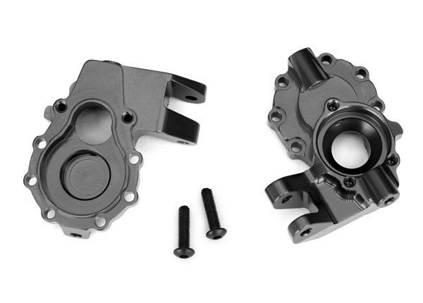 Traxxas TRX-4 TRX-6 Charcoal Gray 6061-T6 Aluminum Front Inner Portal Housings (8252A)